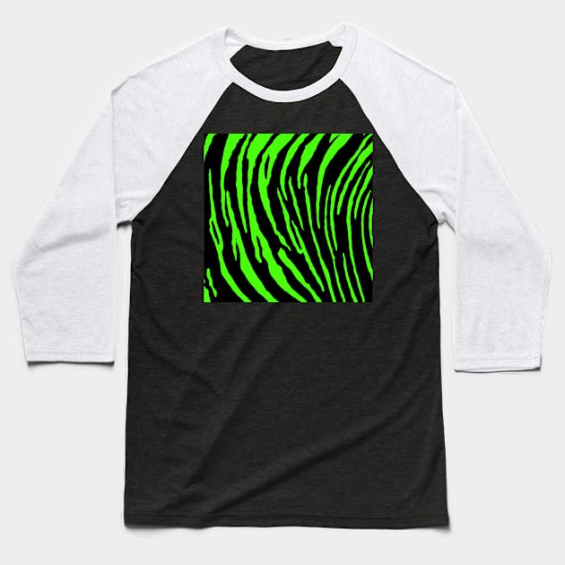 Green Tiger Stripes Baseball T-Shirt by BlakCircleGirl